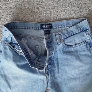 Denim Jeans London Jean Lite-wash Size 12 Straight Leg 100% Cotton Button Front